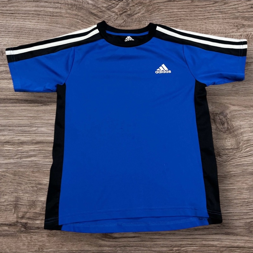 Adidas Blue and Black Short Sleeve Tee